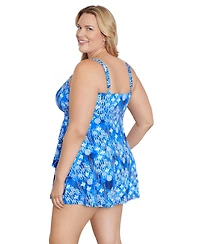 ShapeSolver by Mimi Flamingo Plus Triple Tier Swim Dress