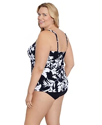 ShapeSolver by Mimi Flamingo Plus Handkerchief Fauxkini One-Piece Swimsuit