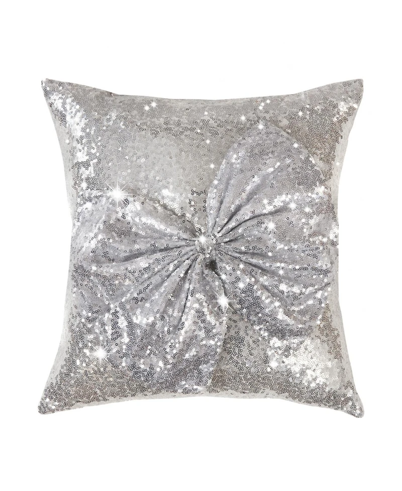 By Caprice Home Hollywood Bow Sequin Rouched Pair of Bedroom Cushions