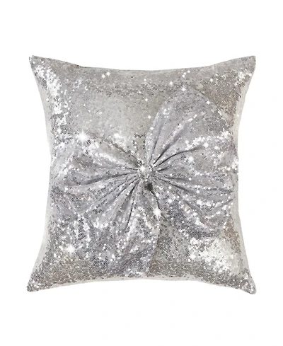 By Caprice Home Hollywood Bow Sequin Rouched Pair of Bedroom Cushions