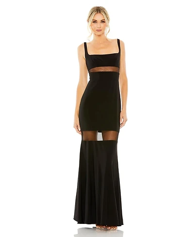 Women's Ieena Sheer Mesh Panel Detail Column Gown