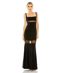Women's Ieena Sheer Mesh Panel Detail Column Gown