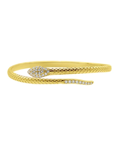 Adornia 14K Gold-Plated Adjustable Crystal Snake Cuff