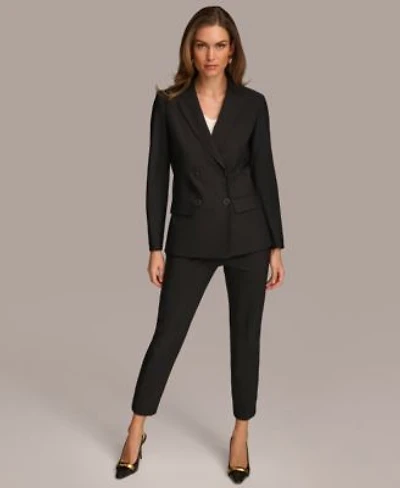 Donna Karan Womens Double Breasted Blazer Straight Leg Pant
