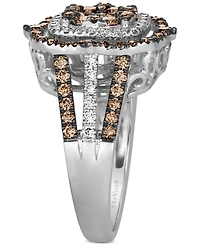 Le Vian Chocolate Diamond & Nude Halo Cluster Ring (1-1/2 ct. t.w.) 14K Rose Gold (Also Available White or Yellow Gold)