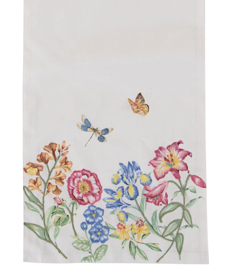 Lenox Butterfly Meadow Garden Embroidered Runner