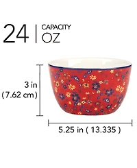 Certified International Morning Rooster Set of 4 Ice Cream Bowls