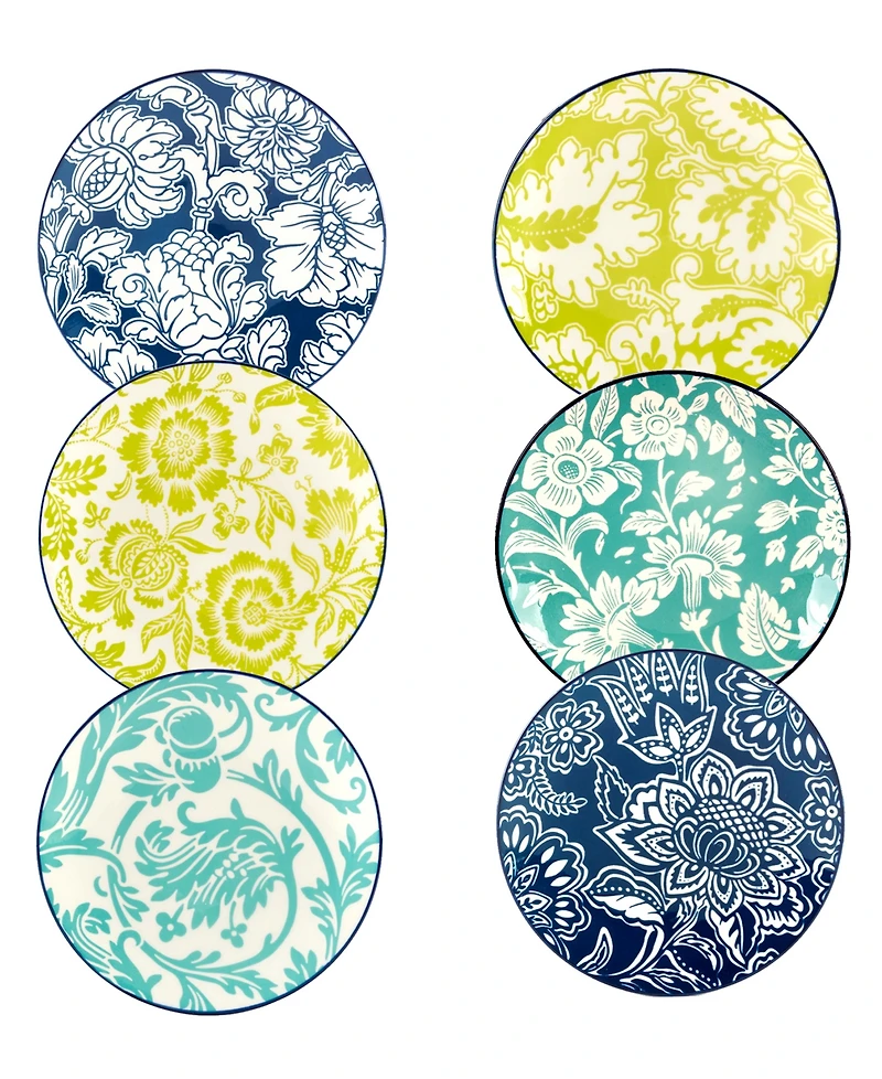 Certified International Tapestry Canape Plates, Set of 6