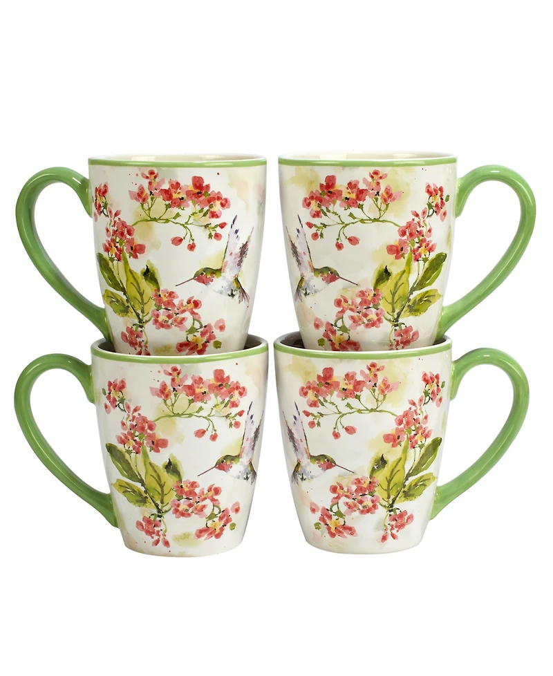 Certified International Hummingbirds Set of 4 Mug, 14 oz 4 Asst