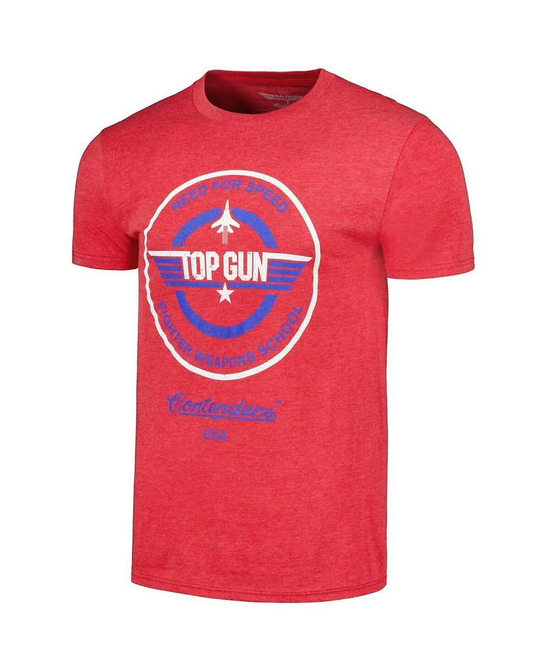 Men's Contenders Clothing Heather Red Top Gun Crest T-shirt