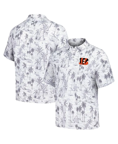 Men's Tommy Bahama Gray Cincinnati Bengals Cabana Shores IslandZone Tri-Blend Polo