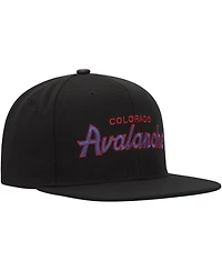 Men's Mitchell & Ness Black Colorado Avalanche Core Team Script 2.0 Snapback Hat