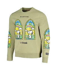 Men's and Women's Freeze Max Olive Peanuts Snoopy Friend Pullover Sweatshirt