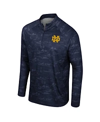 Men's Colosseum Navy Notre Dame Fighting Irish Carson Raglan Quarter-Zip Jacket