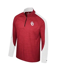 Men's Colosseum Crimson Oklahoma Sooners Langmore Raglan Quarter-Zip Top