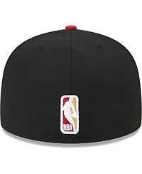 Men's New Era Black, Red Miami Heat Gameday Gold Pop Stars 59FIFTY Fitted Hat