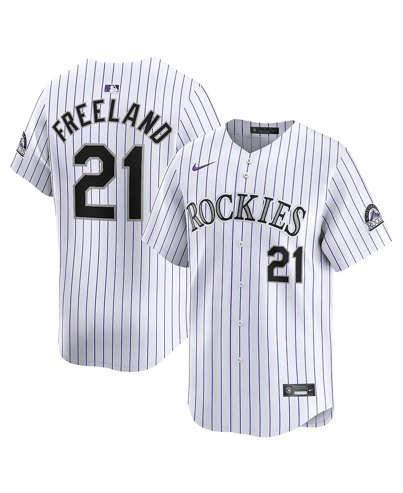 Men's Nike Kyle Freeland White Colorado Rockies Home Limited Player Jersey