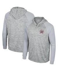 Men's Colosseum Gray Maryland Terrapins Cybernetic Raglan Quarter-Zip Hooded Top