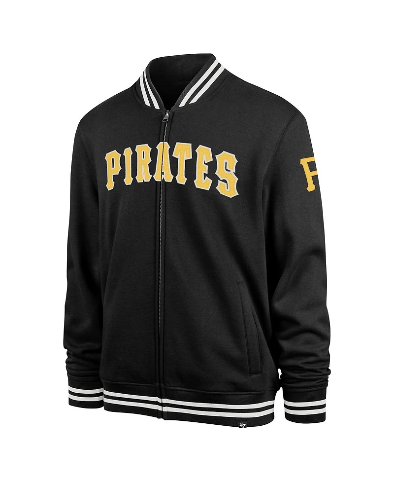 Men's '47 Brand Black Pittsburgh Pirates Wax Pack Pro Camden Full-Zip Track Jacket