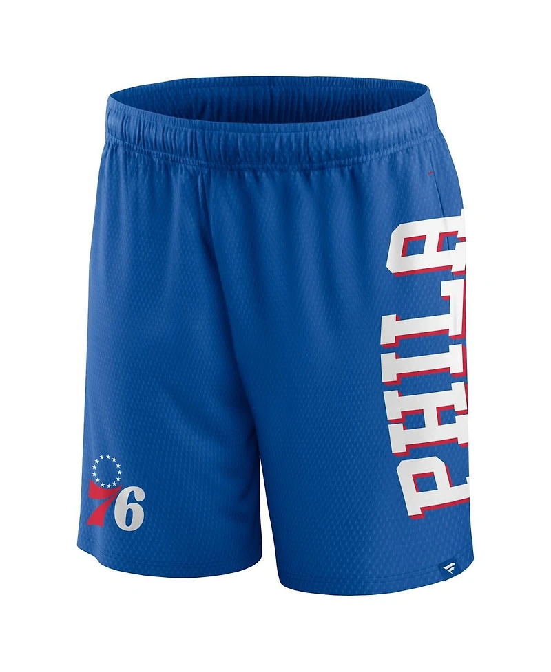 Men's Fanatics Royal Philadelphia 76ers Post Up Mesh Shorts