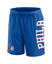 Men's Fanatics Royal Philadelphia 76ers Post Up Mesh Shorts