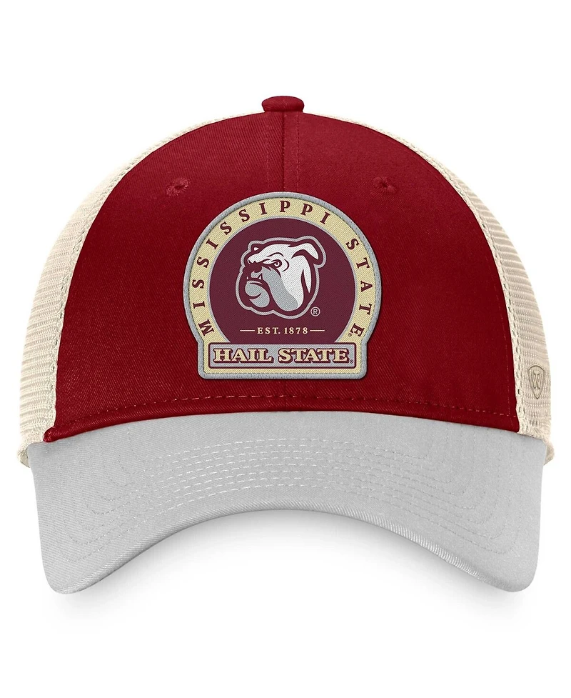 Men's Top of the World Maroon Mississippi State Bulldogs Refined Trucker Adjustable Hat
