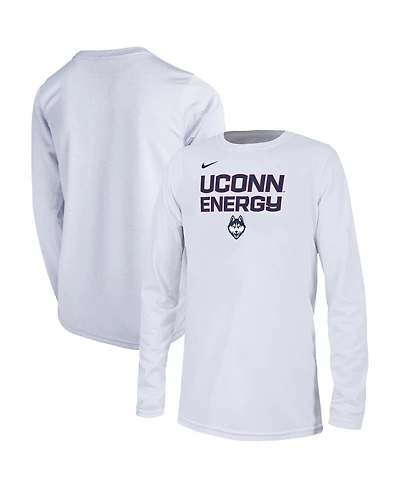 Big Boys Nike White UConn Huskies 2024 On-Court Bench Energy T-shirt