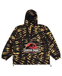 Men's Dumbgood Black Jurassic Park Raptor Tie-Dye Hoodie Half-Zip Anorak Jacket
