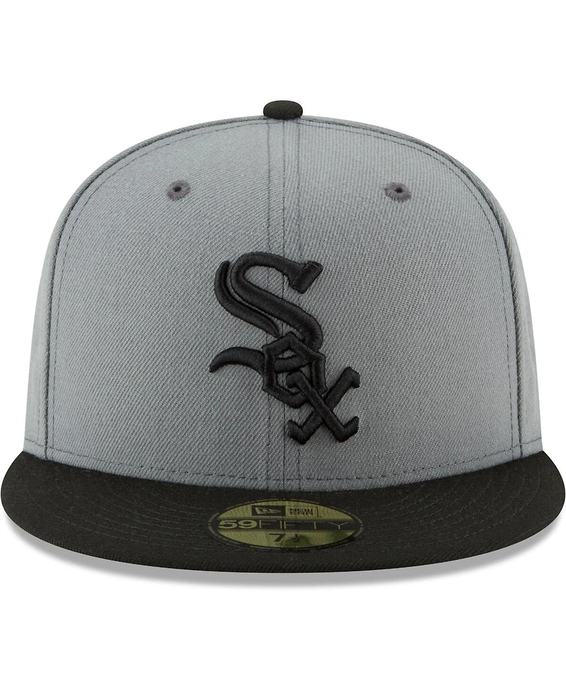 Men's New Era Gray, Black Chicago White Sox Two-Tone 59FIFTY Fitted Hat