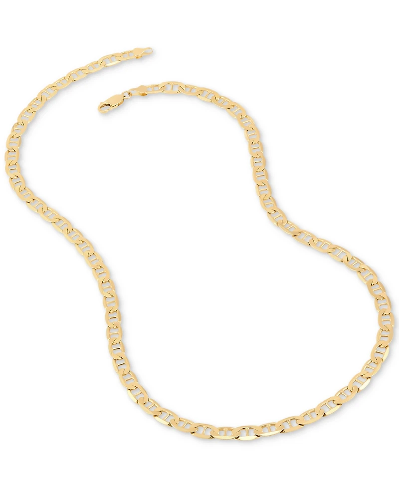 Italian Gold Polished Solid Mariner Link 22" Chain Necklace (6-1/6mm) in 10k Gold