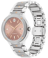 Movado Women's Swiss Automatic Se Diamond Accent Stainless Steel Bracelet Watch 33mm