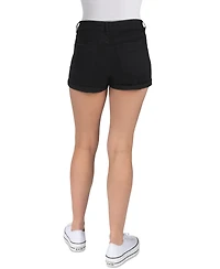 Indigo Rein Juniors' Exposed-Button High Rise Destructed Shorts