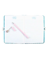 Make It Real Bubble Gum Glitter Locking Journal with Pen