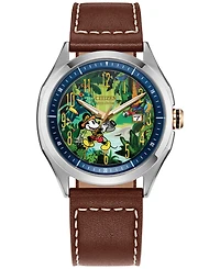 Citizen Eco-Drive Men's Disney Mickey Mouse Explorer Brown Leather Strap Watch 41mm