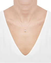Princess-Cut Cubic Zirconia Pendant Necklace in 14k Gold or White Gold