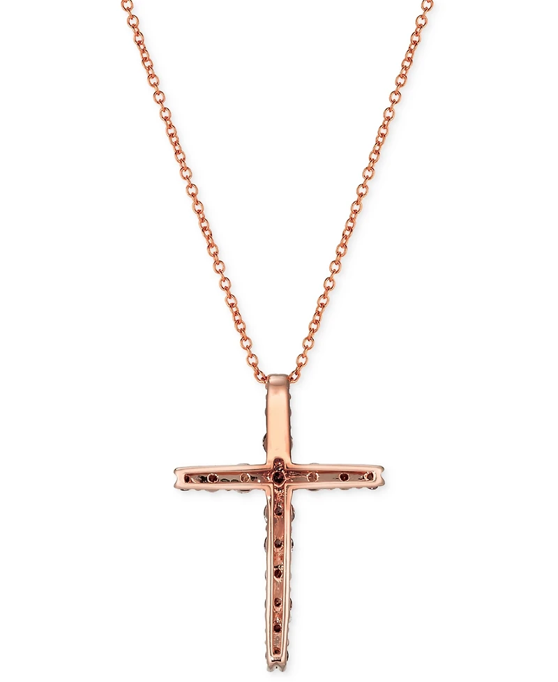 Le Vian Chocolate Ombre Diamond Cross 18" Pendant Necklace (1/2 ct. t.w.) 14k Gold (Also Available Rose or White Gold)
