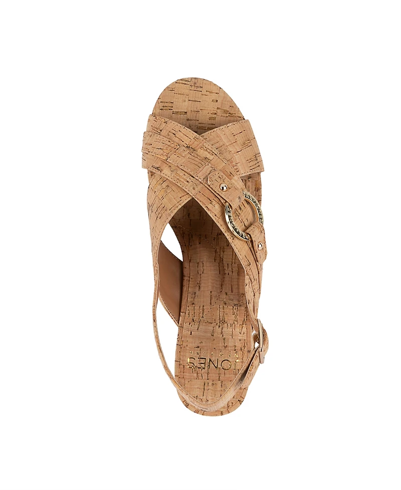 Jones New York Women's Grenel Crisscross Block Heel Dress Sandals