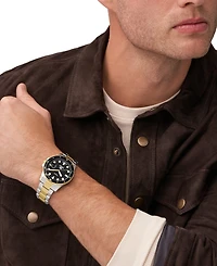 Fossil Men's Blue Dive Three-Hand Date Two-Tone Stainless Steel Watch 42mm