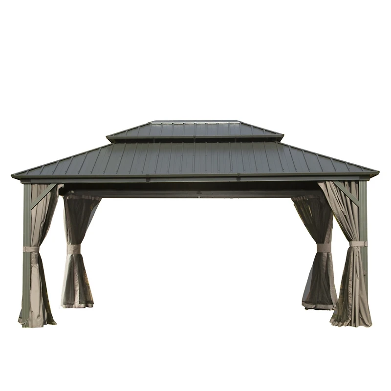 12' X 16' Hardtop Gazebo, Aluminum Metal Gazebo
