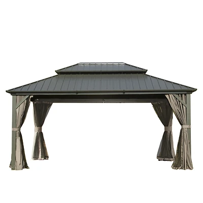 12' X 16' Hardtop Gazebo, Aluminum Metal Gazebo