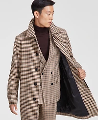 Hugo by Hugo Boss Men's Modern-Fit Houndstooth Overcoat