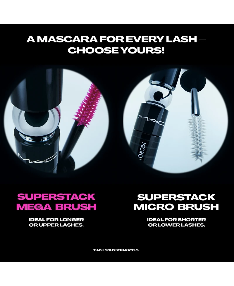 Mac MACStack Mascara in Superstack Mega Brush - Black Stack