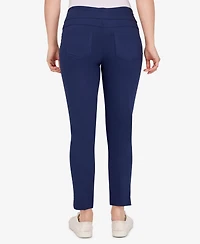 Ruby Rd. Petite Mid-Rise Pull-On Straight Solar Millennium Tech Ankle Pants
