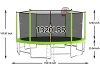 Streamdale Furniture 16ft Trampoline with Bar, Hoop & Enclosure
