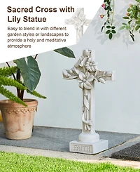 Glitzhome Holy Cross with Lily Garden Statue