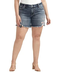 Silver Jeans Co. Plus Boyfriend Mid Rise Distressed Short