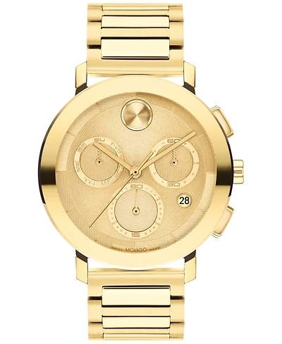 Movado Men's Swiss Chronograph Bold Evolution 2.0 Gold Ion Plated Steel Bracelet Watch 42mm