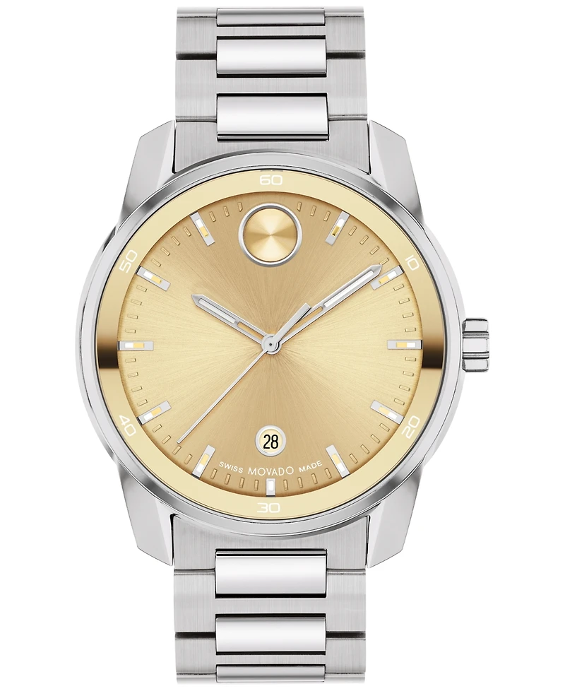 Movado Men's Swiss Bold Verso Stainless Steel Bracelet Watch 42mm