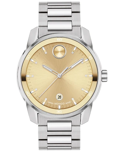 Movado Men's Swiss Bold Verso Stainless Steel Bracelet Watch 42mm