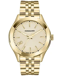 Ferragamo Women's Swiss Gold Ion Plated Bracelet Watch 38mm